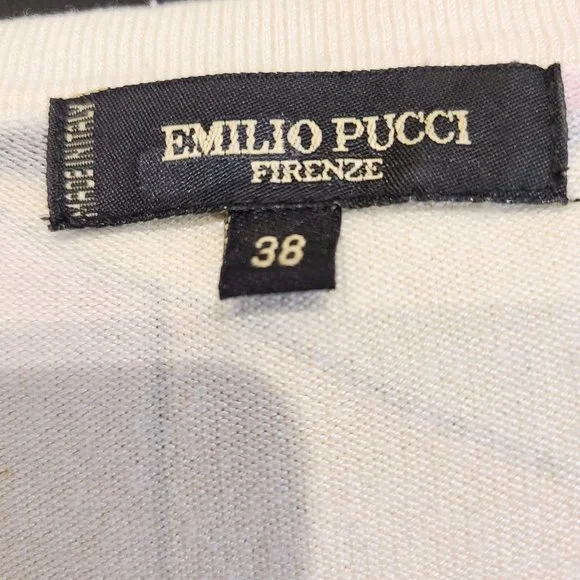 Emilio Pucci Iride Print Silk/Cotton Sweater Pullover Top - Size: 38 - Picture 15 of 16
